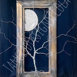Framed Wire Tree with Full Moon